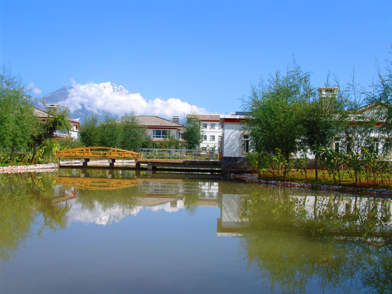 云南大學(xué)旅游文化學(xué)院——校園景觀(guān)圖(雪山與食堂)
